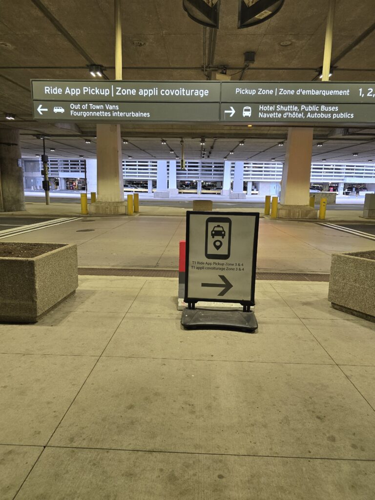 pearson toronto airport uber pick up at terminal 1