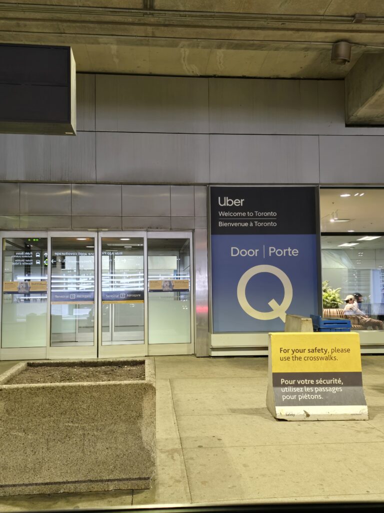 pearson toronto airport uber pick up at terminal 1